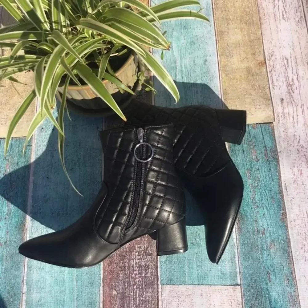 Trary quilted pointed toe ankle boot NEW